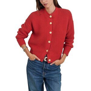Alex Mill Nico Crewneck Cotton Cardigan Marmalade XS